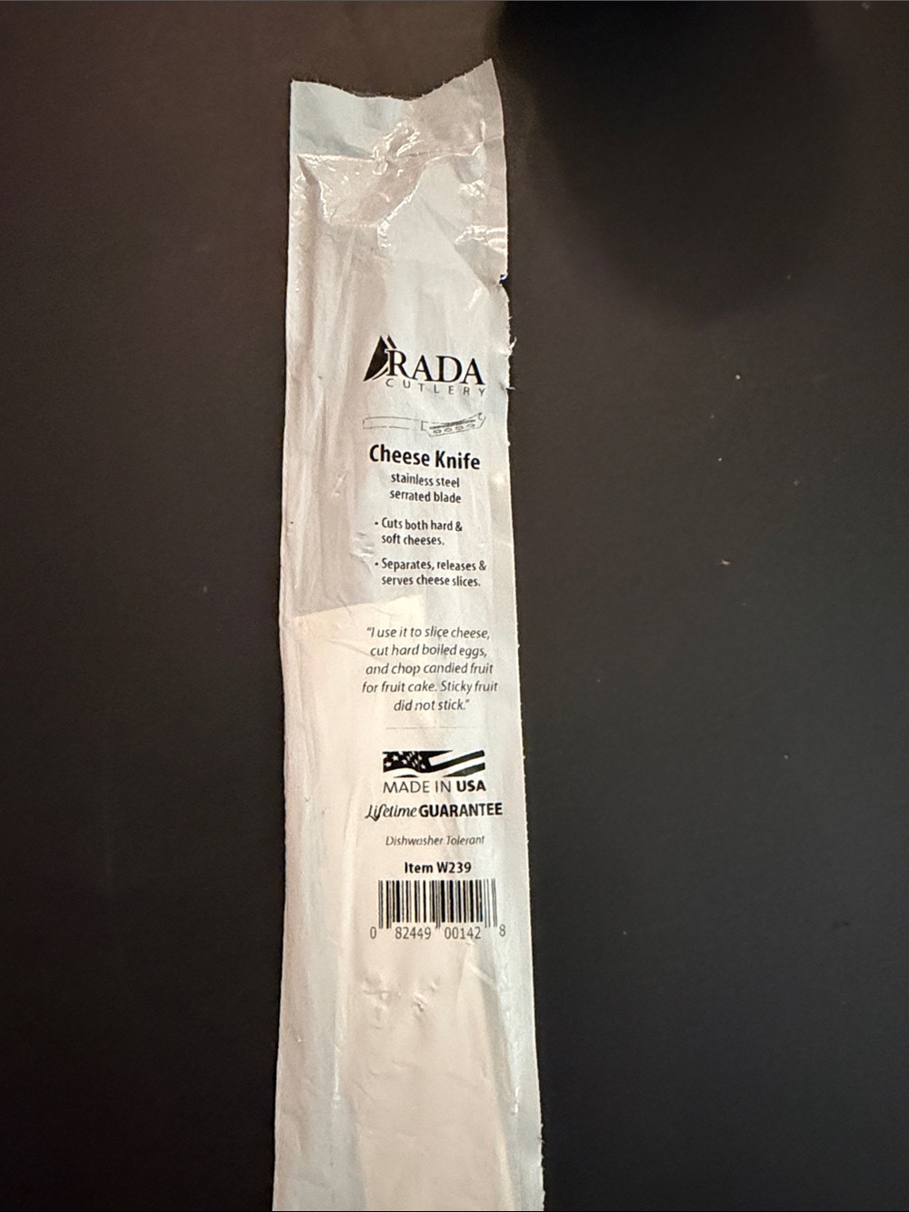 White Cheese Knife - Serrated Stainless Steel Blade